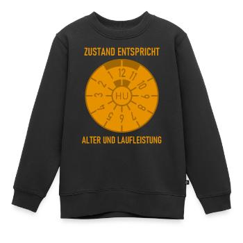 HU - Zustand entspricht Alter und Laufleistung - Kinder Premium Organic Sweatshirt - Schwarz - Vorne - AI Model Kid Female (0cm)