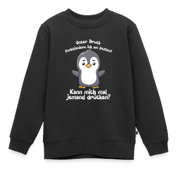 Je fonctionne mieux sous pression - Sweat Premium enfant bio - noir - Devant - AI Model Kid Female (0cm)