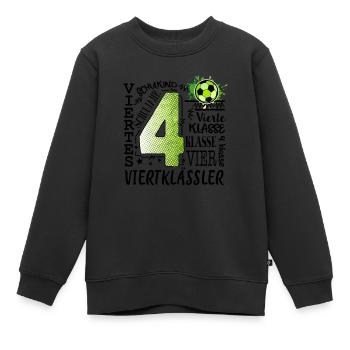 Football de 4e année - Sweat Premium enfant bio - noir - Devant - AI Model Kid Female (0cm)