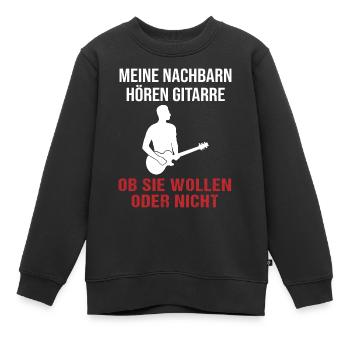 Nachbar-Gitarrensound Geschenk-Shirt - Kinder Premium Organic Sweatshirt - Schwarz - Vorne - AI Model Kid Female (0cm)