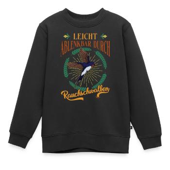 Facilement distrait par les hirondelles rustiques - Sweat Premium enfant bio - noir - Devant - AI Model Kid Female (0cm)