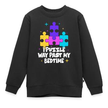 Je casse-tête bien au-delà de ma pièce de puzzle à l’heure du coucher - Sweat Premium enfant bio - noir - Devant - AI Model Kid Female (0cm)