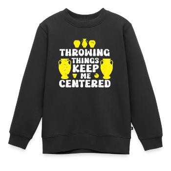 Keramikkünstler Ton Töpfern - Kinder Premium Organic Sweatshirt - Schwarz - Vorne - AI Model Kid Female (0cm)