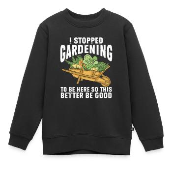 Gartenbau LandschaftsbauGarten Gärtner - Kinder Premium Organic Sweatshirt - Schwarz - Vorne - AI Model Kid Female (0cm)
