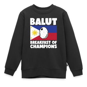 Balut-ei, Philippinische Delikatesse, Entenei, - Kinder Premium Organic Sweatshirt - Schwarz - Vorne - AI Model Kid Female (0cm)