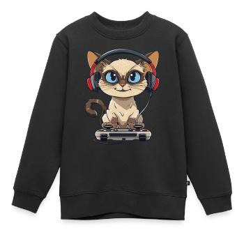 Siamese video game - Kids Premium Organic Sweatshirt - black - Front - AI Model Kid Female (0cm)