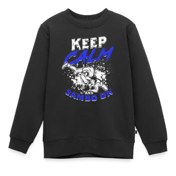 Gardez votre calme et votre sambo - Sweat Premium enfant bio - noir - Devant - AI Model Kid Female (0cm)