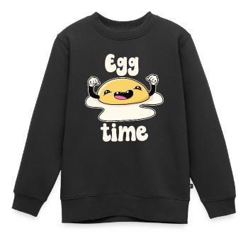L’heure des œufs - Sweat Premium enfant bio - noir - Devant - AI Model Kid Female (0cm)