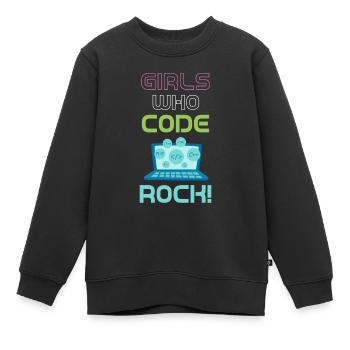 Les filles qui codent, c’est génial ! Programmeur - Sweat Premium enfant bio - noir - Devant - AI Model Kid Female (0cm)