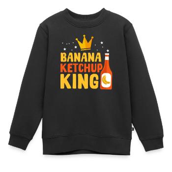 Banana Ketchup King - Kids Premium Organic Sweatshirt - black - Front - AI Model Kid Female (0cm)