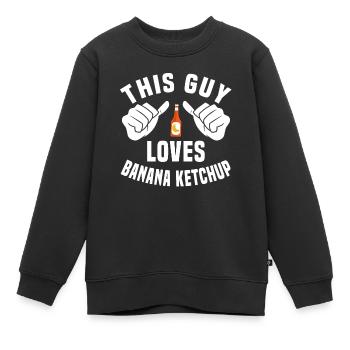 Banana Ketchup Type - Kids Premium Organic Sweatshirt - black - Front - AI Model Kid Female (0cm)