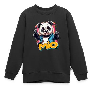 MIO - Beau nom de garçon avec Cool Panda - Sweat Premium enfant bio - noir - Devant - AI Model Kid Female (0cm)