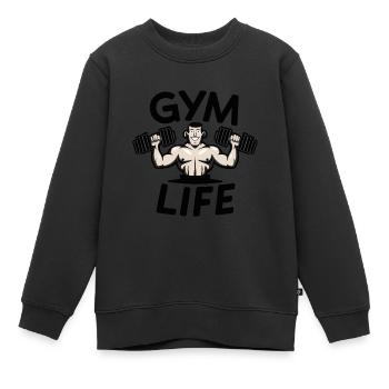 LEBEN IM FITNESSSTUDIO - Kinder Premium Organic Sweatshirt - Schwarz - Vorne - AI Model Kid Female (0cm)