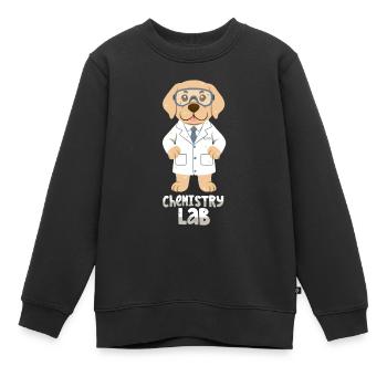 Labrador in the chemistry lab - Kids Premium Organic Sweatshirt - black - Front - AI Model Kid Female (0cm)
