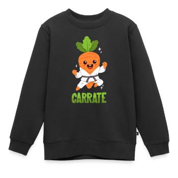 Karate-Karotte - Wortwitz - Kinder Premium Organic Sweatshirt - Schwarz - Vorne - AI Model Kid Female (0cm)