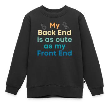 Mon backend est aussi mignon que le mien - Sweat Premium enfant bio - noir - Devant - AI Model Kid Female (0cm)