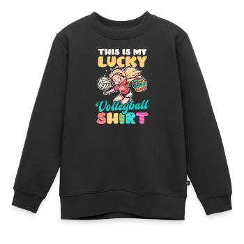 Volleyball Ostern Lucky Volleyball Outfit - Kinder Premium Organic Sweatshirt - Schwarz - Vorne - AI Model Kid Female (0cm)