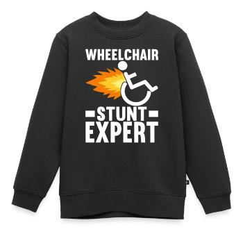 Personnes en fauteuil roulant Fauteuil roulant - Sweat Premium enfant bio - noir - Devant - AI Model Kid Female (0cm)