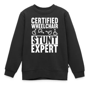 Personnes en fauteuil roulant Fauteuil roulant - Sweat Premium enfant bio - noir - Devant - AI Model Kid Female (0cm)