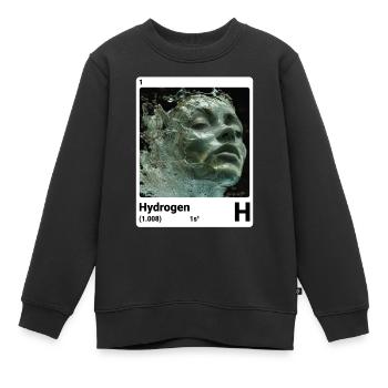 Hydrogène - H - Élément chimique 001 - Sweat Premium enfant bio - noir - Devant - AI Model Kid Female (0cm)