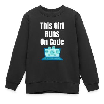 Cette fille fonctionne sur le programmeur de codes - Sweat Premium enfant bio - noir - Devant - AI Model Kid Female (0cm)