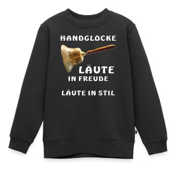 HANDGLOCKE LÄUTE IN FREUDE - Kinder Premium Organic Sweatshirt - Schwarz - Vorne - AI Model Kid Female (0cm)
