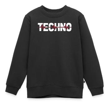 Techno Raver Ekg Heartbeat - Sweat Premium enfant bio - noir - Devant - AI Model Kid Female (0cm)