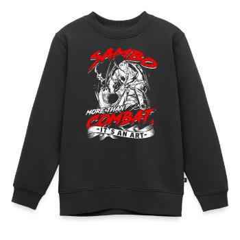 Le sambo plus que le combat, c’est un art - Sweat Premium enfant bio - noir - Devant - AI Model Kid Female (0cm)