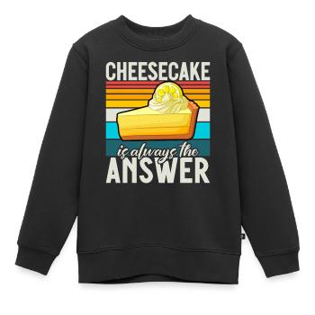 Cadeau de gâteau au fromage - Sweat Premium enfant bio - noir - Devant - AI Model Kid Female (0cm)
