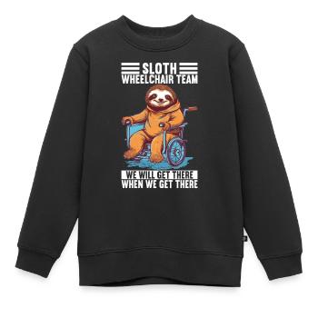 Personnes en fauteuil roulant Fauteuil roulant - Sweat Premium enfant bio - noir - Devant - AI Model Kid Female (0cm)