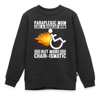 Personnes en fauteuil roulant Fauteuil roulant - Sweat Premium enfant bio - noir - Devant - AI Model Kid Female (0cm)