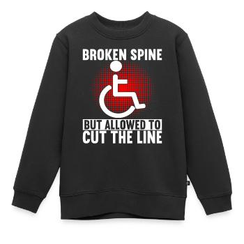 Personnes en fauteuil roulant Fauteuil roulant - Sweat Premium enfant bio - noir - Devant - AI Model Kid Female (0cm)