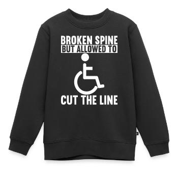 Personnes en fauteuil roulant Fauteuil roulant - Sweat Premium enfant bio - noir - Devant - AI Model Kid Female (0cm)
