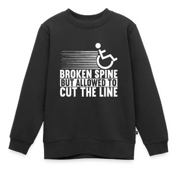 Personnes en fauteuil roulant Fauteuil roulant - Sweat Premium enfant bio - noir - Devant - AI Model Kid Female (0cm)