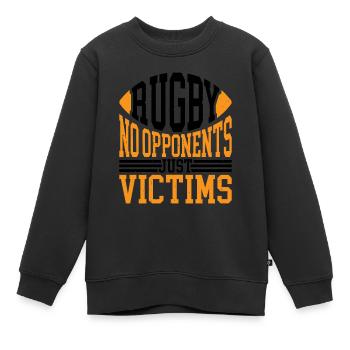Rugby Pas d'adversaires, juste des victimes 6 - Sweat Premium enfant bio - noir - Devant - AI Model Kid Female (0cm)