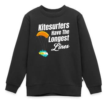 Kitesurfer Haben Das Längste Segelbrett Windiges - Kinder Premium Organic Sweatshirt - Schwarz - Vorne - AI Model Kid Female (0cm)