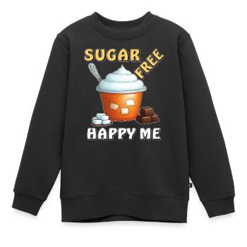 SANS SUCRE HAPPY ME - Sweat Premium enfant bio - noir - Devant - AI Model Kid Female (0cm)