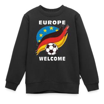 ALLEMAGNE EUROPE FOOTBALL - Sweat Premium enfant bio - noir - Devant - AI Model Kid Female (0cm)