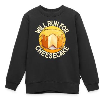 Cadeau de gâteau au fromage - Sweat Premium enfant bio - noir - Devant - AI Model Kid Female (0cm)