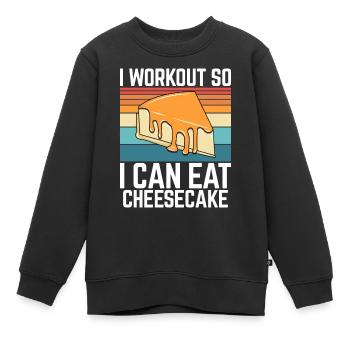 Cadeau de gâteau au fromage - Sweat Premium enfant bio - noir - Devant - AI Model Kid Female (0cm)