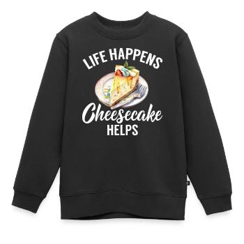 Cadeau de gâteau au fromage - Sweat Premium enfant bio - noir - Devant - AI Model Kid Female (0cm)