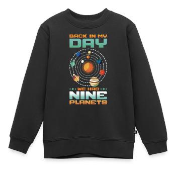 Zu meiner Zeit Sternebeobachtung auf neun Planeten - Kinder Premium Organic Sweatshirt - Schwarz - Vorne - AI Model Kid Female (0cm)