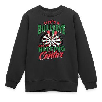 Dard joueur de fléchettes - Sweat Premium enfant bio - noir - Devant - AI Model Kid Female (0cm)