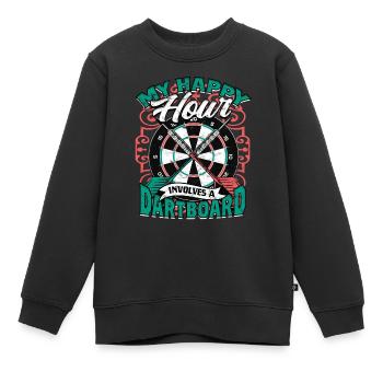 Dard joueur de fléchettes - Sweat Premium enfant bio - noir - Devant - AI Model Kid Female (0cm)