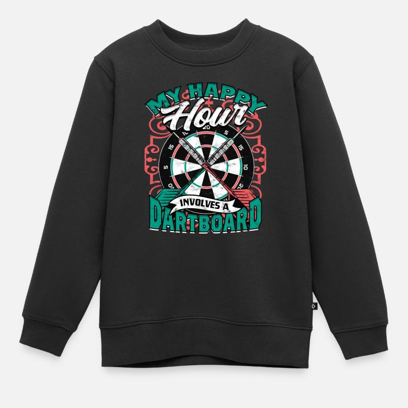 Dart Dartspieler Darter - Kinder Premium Organic Sweatshirt - Schwarz