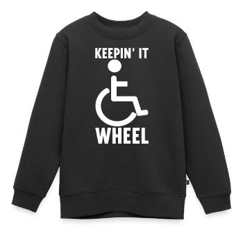 Personnes en fauteuil roulant Fauteuil roulant - Sweat Premium enfant bio - noir - Devant - AI Model Kid Female (0cm)