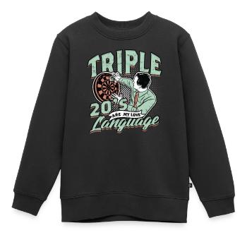Dard joueur de fléchettes - Sweat Premium enfant bio - noir - Devant - AI Model Kid Female (0cm)