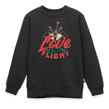 Dard joueur de fléchettes - Sweat Premium enfant bio - noir - Devant - AI Model Kid Female (0cm)