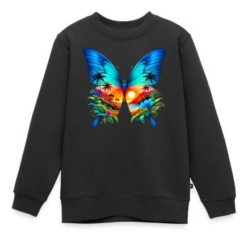 Schmetterling - Kinder Premium Organic Sweatshirt - Schwarz - Vorne - AI Model Kid Female (0cm)