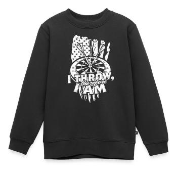 Dard joueur de fléchettes - Sweat Premium enfant bio - noir - Devant - AI Model Kid Female (0cm)